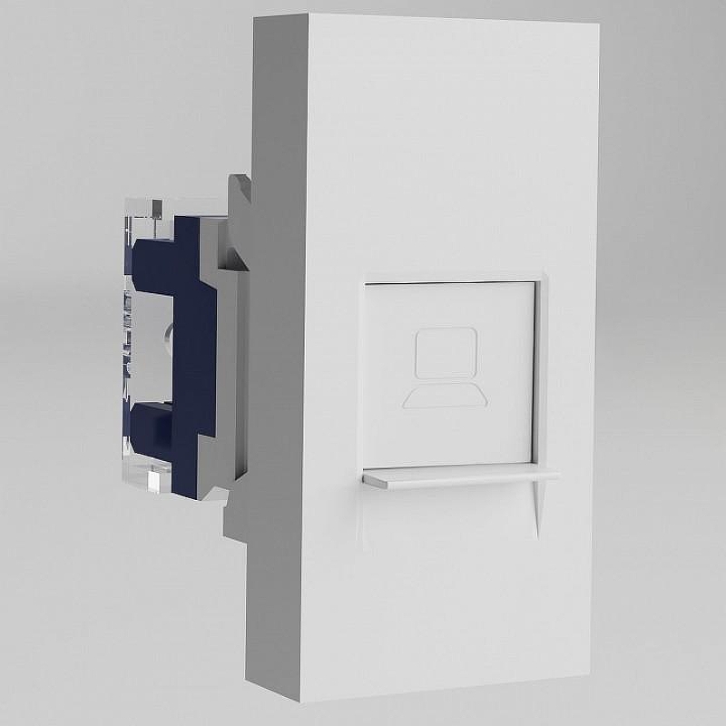 Розетка Ethernet RJ-45 модульная Werkel белый a069369 