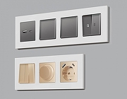 Рамка на 4 поста Ambrella Volt Qubi AF250104 цвет Белый-2