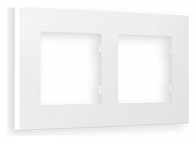 Рамка на 2 поста Ambrella Volt Qubi AF250122 цвет Белый