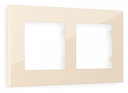 Рамка на 2 поста Ambrella Volt Qubi AF250302 цвет Бежевый