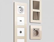 Рамка на 3 поста Ambrella Volt Qubi AF250303 цвет Бежевый-1