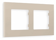 Рамка на 2 поста Ambrella Volt Qubi AF250362 цвет Бежевый, Серый