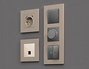 Рамка на 3 поста Ambrella Volt Qubi AF250363 цвет Бежевый, Серый-1