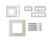 Рамка на 4 поста Ambrella Volt Qubi AF250364 цвет Бежевый, Серый-3