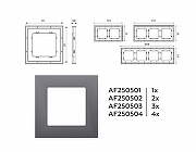 Рамка на 2 поста Ambrella Volt Qubi AF250502 цвет Сталь-3