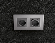 Рамка на 4 поста Ambrella Volt Qubi AF250504 цвет Сталь-1