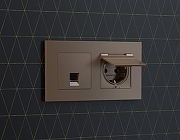 Рамка на 2 поста Ambrella Volt Qubi AF250632 цвет Бронза-1