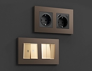 Рамка на 2 поста Ambrella Volt Qubi AF250632 цвет Бронза-3