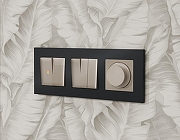 Рамка на 2 поста Ambrella Volt Qubi AF250802 цвет Графит-1