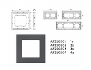 Рамка на 2 поста Ambrella Volt Qubi AF250802 цвет Графит-3