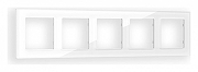 Рамка на 5 постов Ambrella Volt Platos Стекло органическое AF330105 цвет Белый