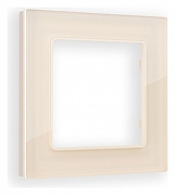 Рамка на 1 пост Ambrella Volt Platos Стекло органическое AF330301 цвет Бежевый