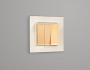 Рамка на 1 пост Ambrella Volt Platos Стекло органическое AF330301 цвет Бежевый-2