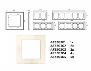 Рамка на 1 пост Ambrella Volt Platos Стекло органическое AF330301 цвет Бежевый-3