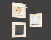 Рамка на 5 постов Ambrella Volt Platos Стекло органическое AF330305 цвет Бежевый-2