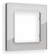 Рамка на 1 пост Ambrella Volt Platos Стекло органическое AF330401 цвет Серебро