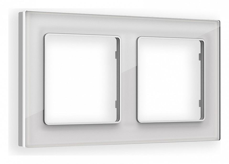 Рамка на 2 поста Ambrella Volt Platos Стекло органическое AF330402 