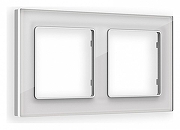 Рамка на 2 поста Ambrella Volt Platos Стекло органическое AF330402 цвет Серебро