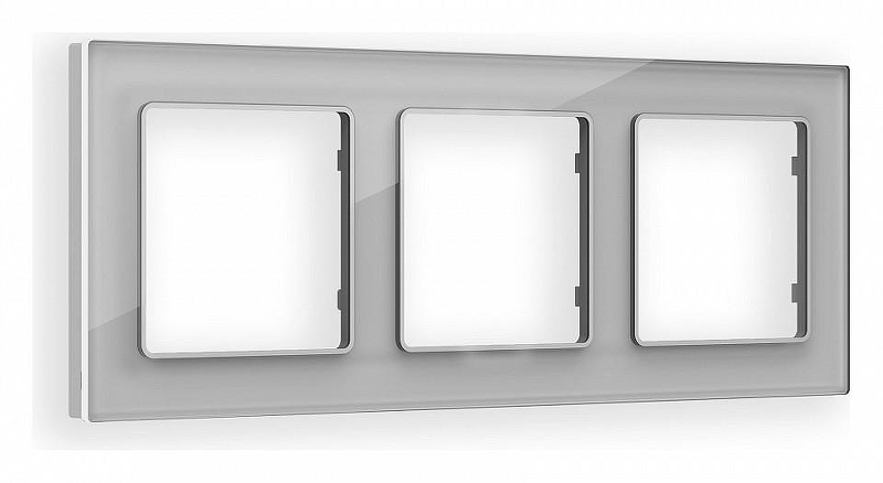 Рамка на 3 поста Ambrella Volt Platos Стекло органическое AF330403 