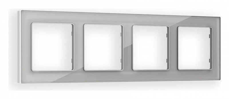 Рамка на 4 поста Ambrella Volt Platos Стекло органическое AF330404 