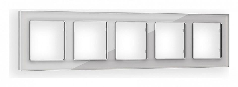 Рамка на 5 постов Ambrella Volt Platos Стекло органическое AF330405 