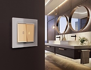 Рамка на 1 пост Ambrella Volt Platos Стекло органическое AF330501 цвет Сталь-2