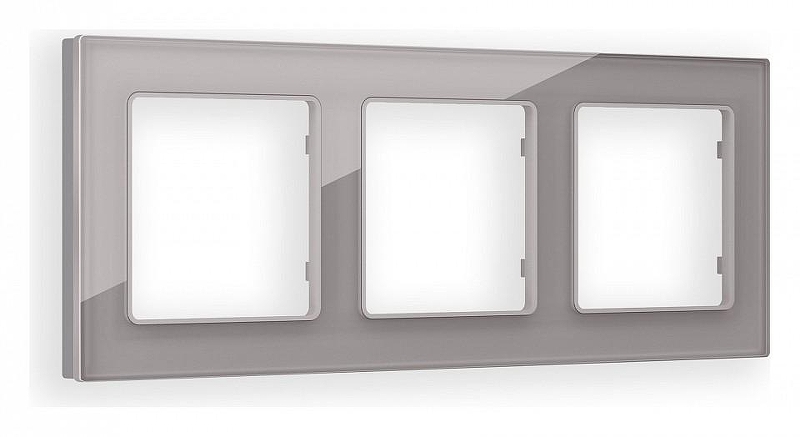 Рамка на 3 поста Ambrella Volt Platos Стекло органическое AF330503 