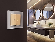 Рамка на 3 поста Ambrella Volt Platos Стекло органическое AF330503 цвет Сталь-3