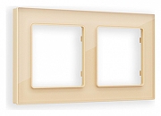 Рамка на 2 поста Ambrella Volt Platos Стекло органическое AF330602 цвет Бежевый