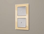 Рамка на 2 поста Ambrella Volt Platos Стекло органическое AF330602 цвет Бежевый-1