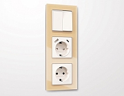 Рамка на 3 поста Ambrella Volt Platos Стекло органическое AF330603 цвет Бежевый-1