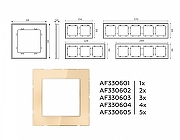 Рамка на 5 постов Ambrella Volt Platos Стекло органическое AF330605 цвет Бежевый-3