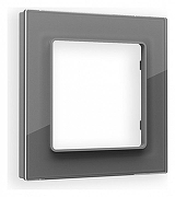 Рамка на 1 пост Ambrella Volt Platos Стекло органическое AF330651 цвет Антрацит