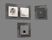 Рамка на 1 пост Ambrella Volt Platos Стекло органическое AF330651 цвет Антрацит-1