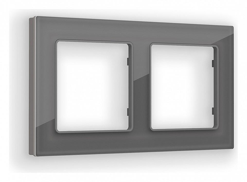 Рамка на 2 поста Ambrella Volt Platos Стекло органическое AF330652 