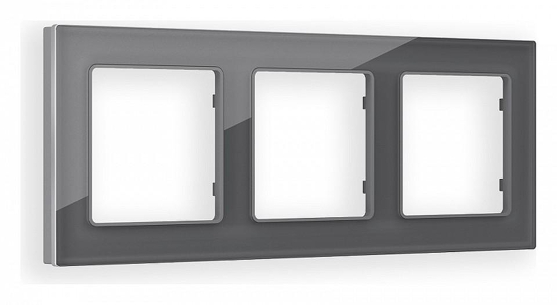 Рамка на 3 поста Ambrella Volt Platos Стекло органическое AF330653 