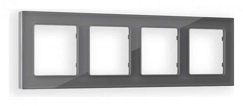 Рамка на 4 поста Ambrella Volt Platos Стекло органическое AF330654 