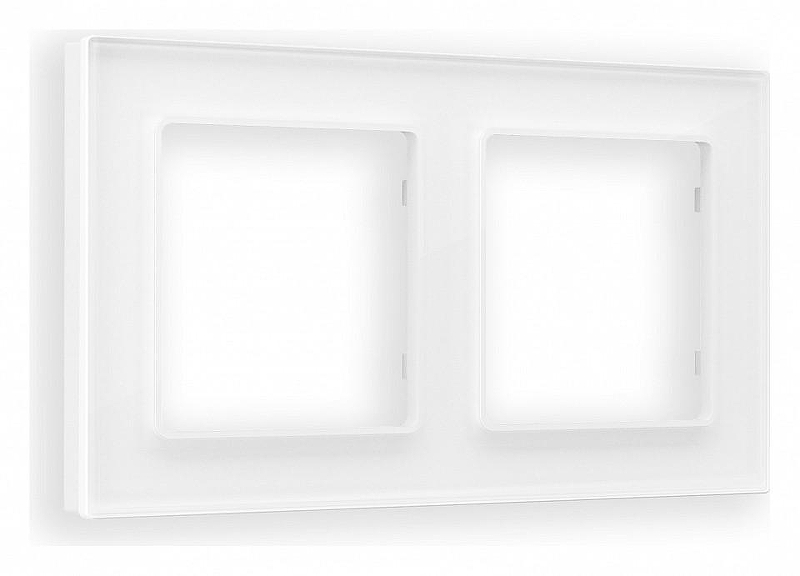 Рамка на 2 поста Ambrella Volt Platos Стекло натуральное AF380102 