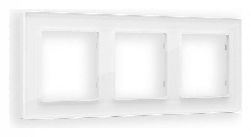 Рамка на 3 поста Ambrella Volt Platos Стекло натуральное AF380103 