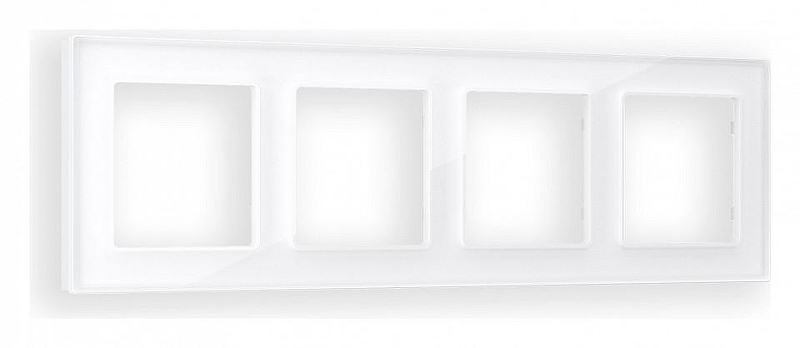 Рамка на 4 поста Ambrella Volt Platos Стекло натуральное AF380104 