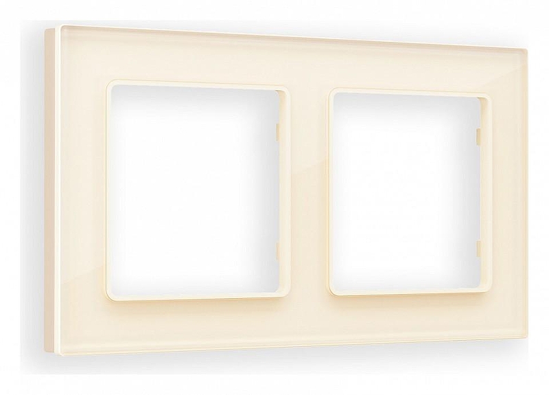 Рамка на 2 поста Ambrella Volt Platos Стекло натуральное AF380302 