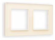 Рамка на 2 поста Ambrella Volt Platos Стекло натуральное AF380302 цвет Бежевый