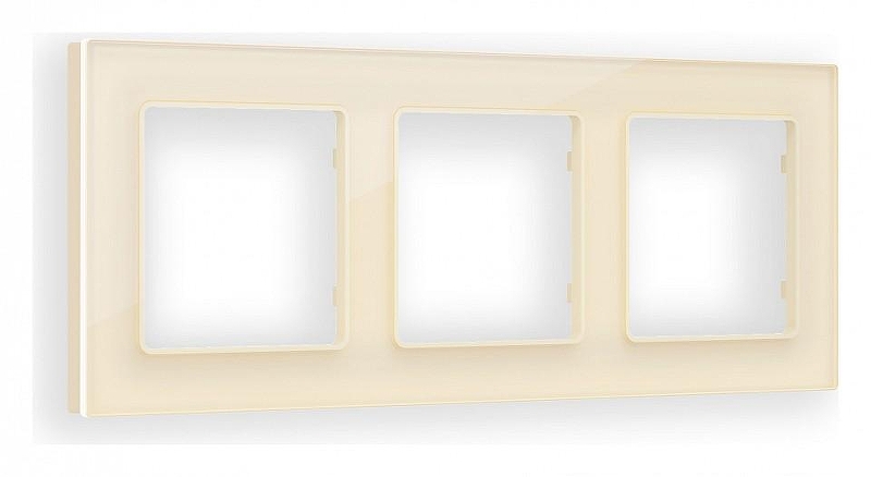 Рамка на 3 поста Ambrella Volt Platos Стекло натуральное AF380303 