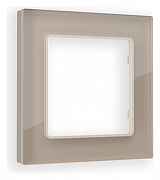 Рамка на 1 пост Ambrella Volt Platos Стекло натуральное AF380601 цвет Бежевый, Серый