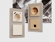 Рамка на 1 пост Ambrella Volt Platos Стекло натуральное AF380601 цвет Бежевый, Серый-2