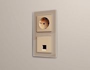 Рамка на 2 поста Ambrella Volt Platos Стекло натуральное AF380602 цвет Бежевый, Серый-2