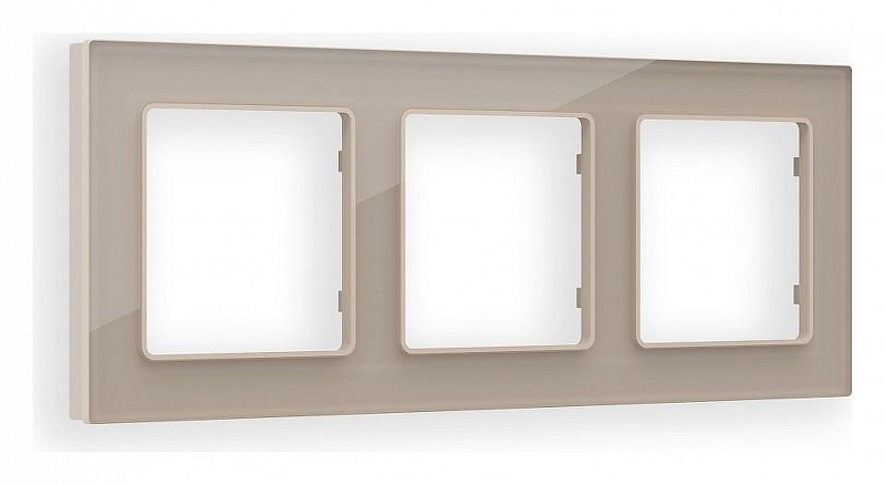 Рамка на 3 поста Ambrella Volt Platos Стекло натуральное AF380603 