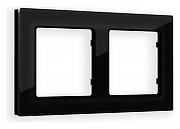 Рамка на 2 поста Ambrella Volt Platos Стекло натуральное AF380802 цвет Черный