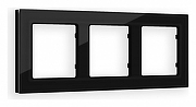 Рамка на 3 поста Ambrella Volt Platos Стекло натуральное AF380803 цвет Черный