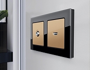 Рамка на 3 поста Ambrella Volt Platos Стекло натуральное AF380803 цвет Черный-1